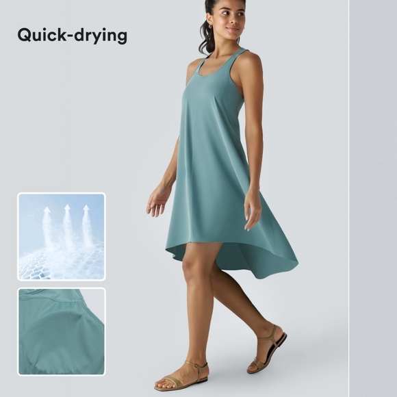 Halara Breezeful Racerback Hi Low Dress- M - Picture 12 of 14